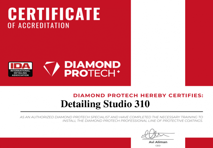 Акредитация на Diamond ProTech за DetailingStudio310
